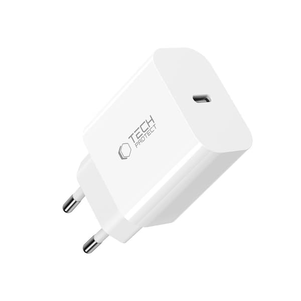 Tech-Protect 20W PD Väggladdare Inkl. Lightning Kabel Vit