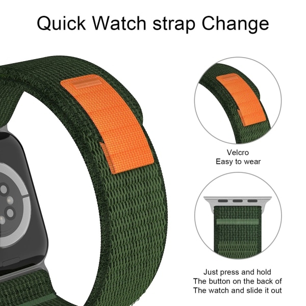 Apple Watch 38/40/41 mm Armband Nylon Trail Loop Army Green