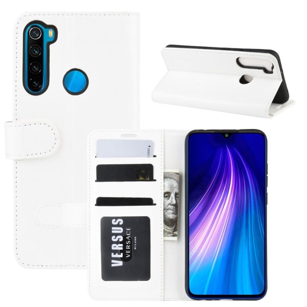 Xiaomi Redmi Note 8T - Crazy Horse Plånboksfodral - Vit White Vit