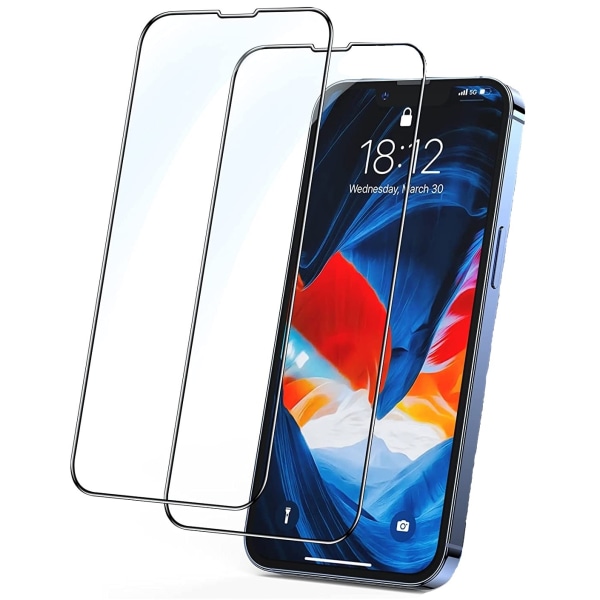 [2-Pack] iPhone 14 Pro Max Heltäckande Skärmskydd i Härdat Glas