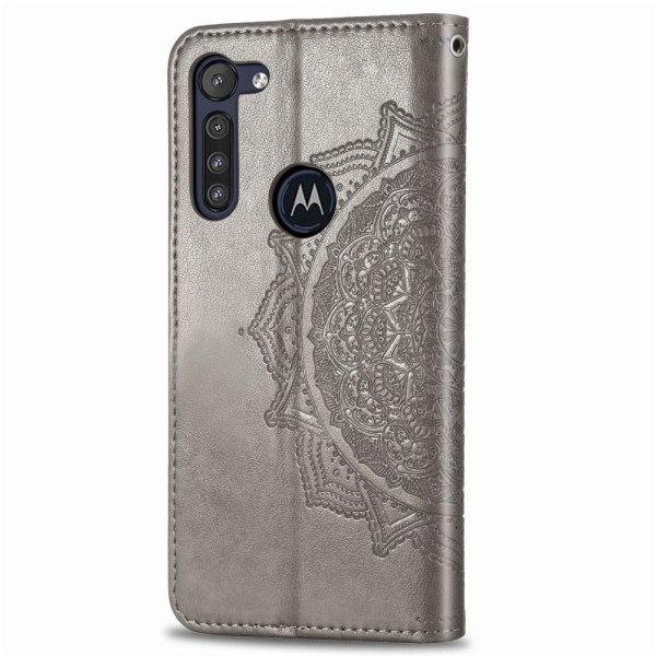 Motorola Moto G8 Power - Mandala Plånboksfodral - Grå grå