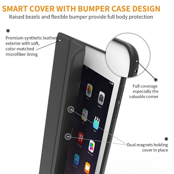 Tech-Protect iPad 9.7 2017/2018 Fodral SmartCase Svart