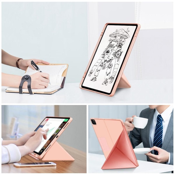 iPad Pro 12.9 (2018/2020/2021) - Origami Läder Fodral - Roséguld Roséguld