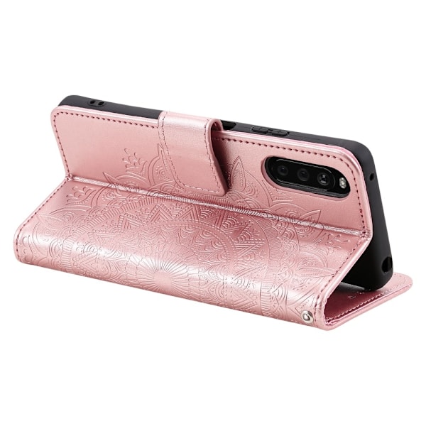 Sony Xperia 10 VI Mandala Läder Fodral Roséguld