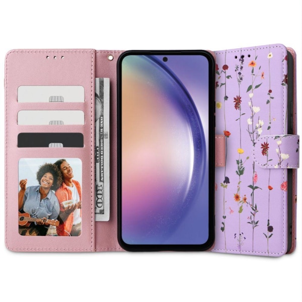 Tech-Protect Galaxy A54 5G Fodral Läder Garden Violet