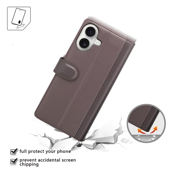 iPhone 17 Fodral Premium Äkta Läder Brun