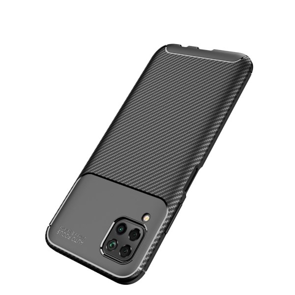 Huawei P40 Lite - Kolfiber Textur Skal - Svart Black Svart