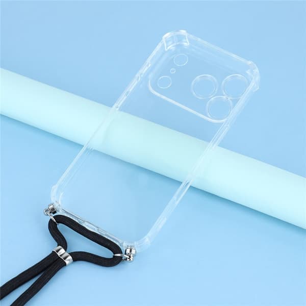 iPhone 17 Pro Skal Med Mobilsnöre TPU Transparent