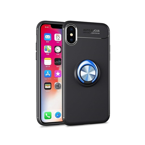 iPhone Xs Max - Ring Skal - Svart/Blå Svart/Blå Svart/Blå