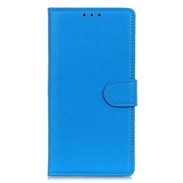 Sony Xperia 5 V Fodral Litchi Läder Blå