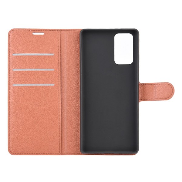 Samsung Galaxy Note 20 - Litchi Plånboksfodral - Brun Brown Brun