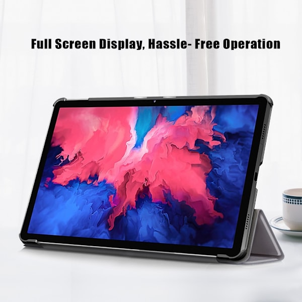 Lenovo Tab P11 / P11 Plus - Tri-Fold Läder Fodral - Grå Grey Grå