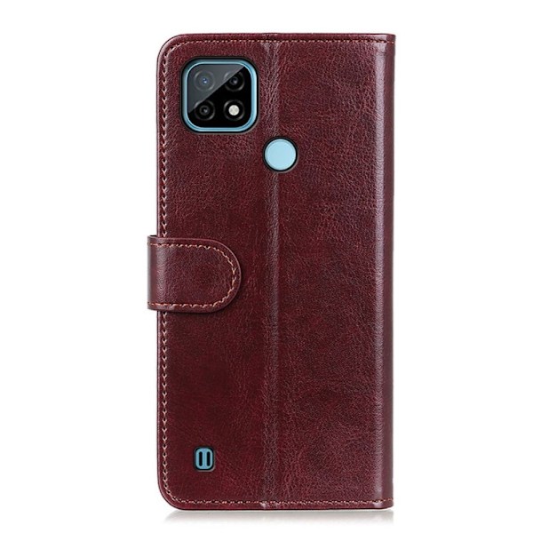 Realme C21 - Crazy Horse Läder Fodral - Brun Brun