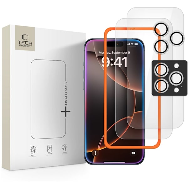 Tech-Protect iPhone 17 Pro Max/16 Pro Max 3-PACK Skärmskydd/Linsskydd