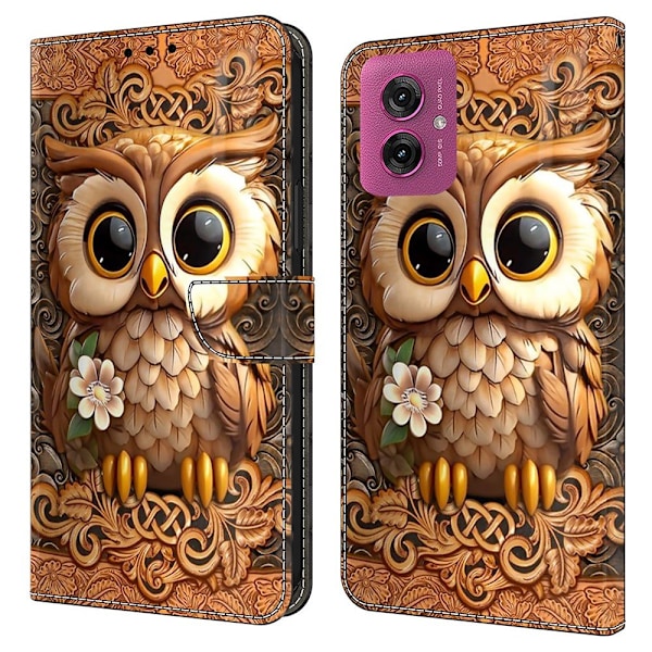 Motorola Moto G55 5G Fodral Läder Uggla