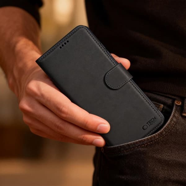 Tech-Protect Samsung Galaxy A27 5G Fodral Läder Svart