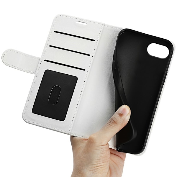 iPhone 16e Fodral Crazy Horse Läder Vit