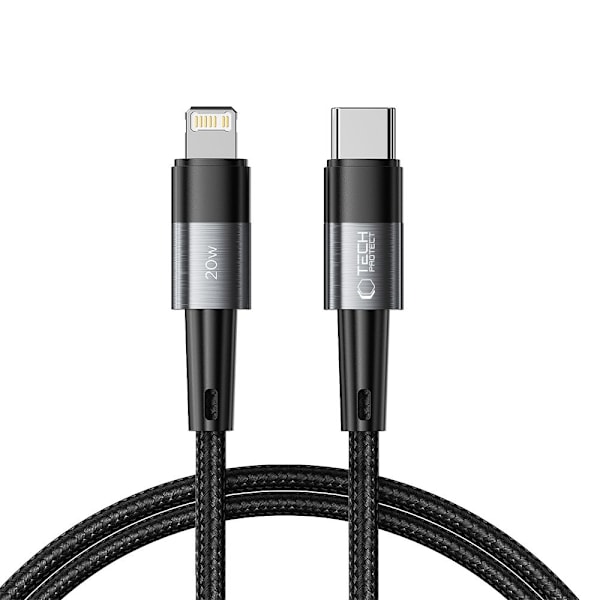 Tech-Protect 1 m 20W/3A PD Lightning - USB-C Kabel UltraBoost Grå