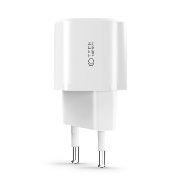 Tech-Protect 20W Mini Väggladdare PD QC USB-C / USB-A Vit