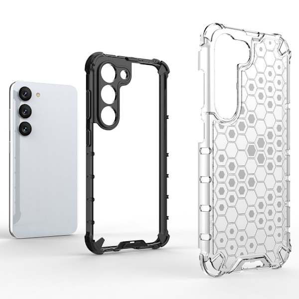 Samsung Galaxy S23 Skal Shockproof Honeycomb Textur Svart