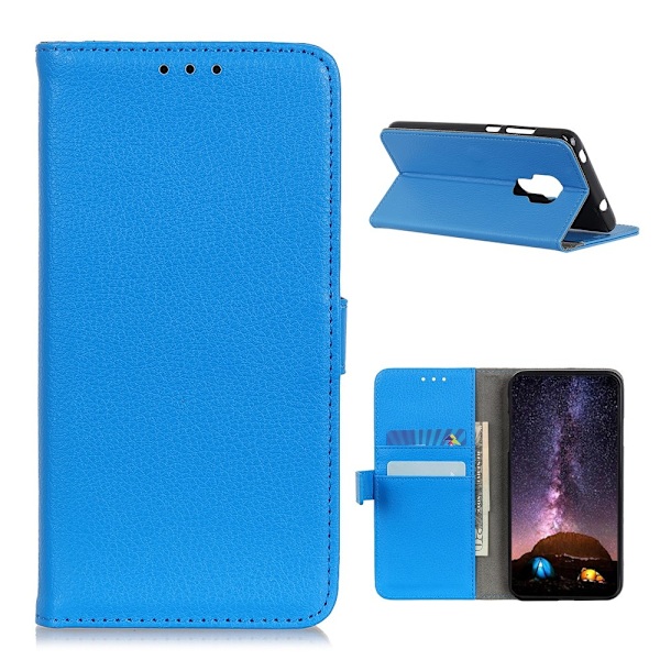 Motorola Moto G9 Play / E7 Plus - Litchi Fodral - Blå Blue Blå