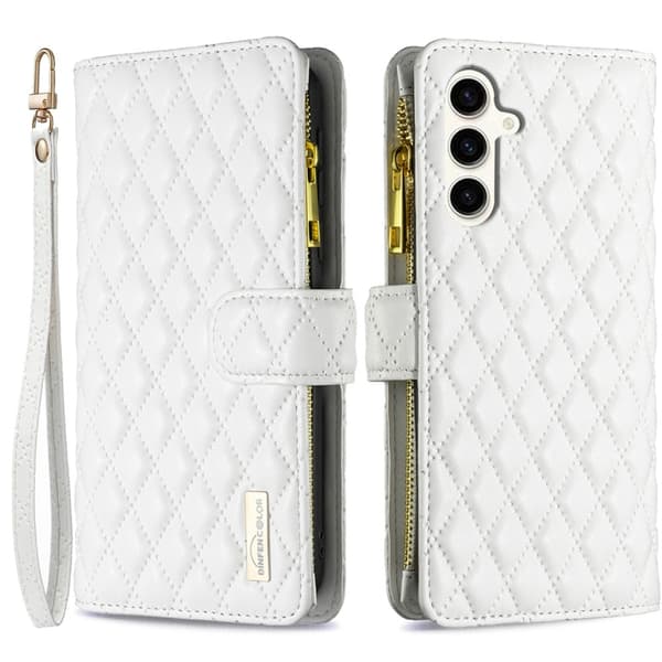 BINFEN Galaxy S23 FE Fodral Diamond Multifunktionell Vit