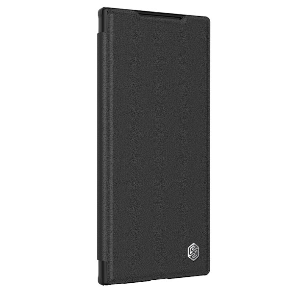 NILLKIN Galaxy S24 Plus Fodral Qin Läder Cam Kickstand Litchi Svart