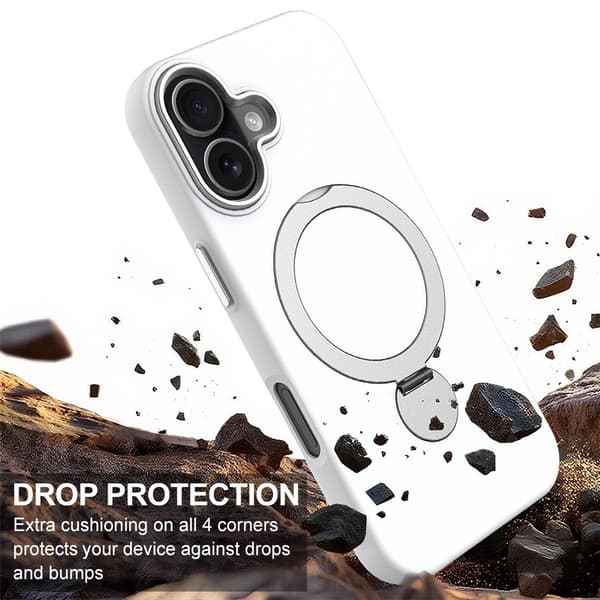 iPhone 16 Skal MagSafe Kickstand Hybrid Vit