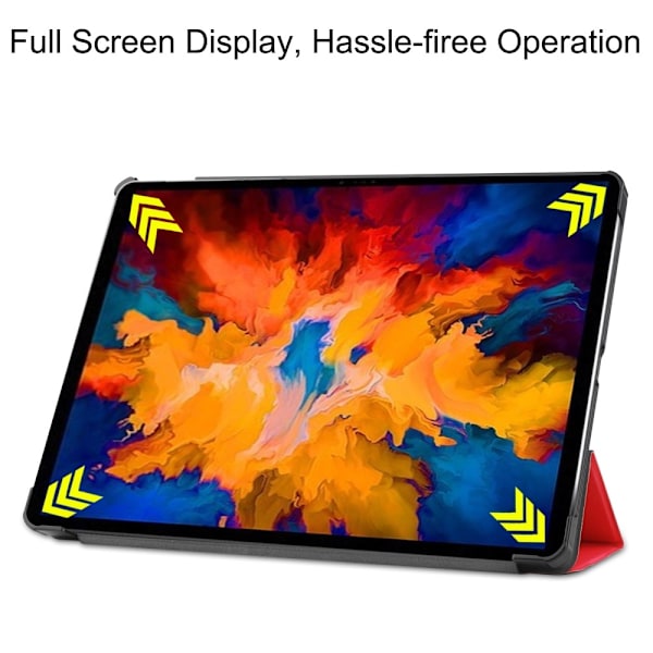 Lenovo Tab P11 Pro - Tri-Fold Läder Fodral - Röd Red Röd