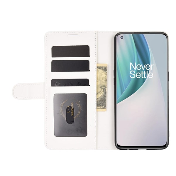 OnePlus Nord N10 5G - Crazy Horse Läder Fodral - Vit White Vit