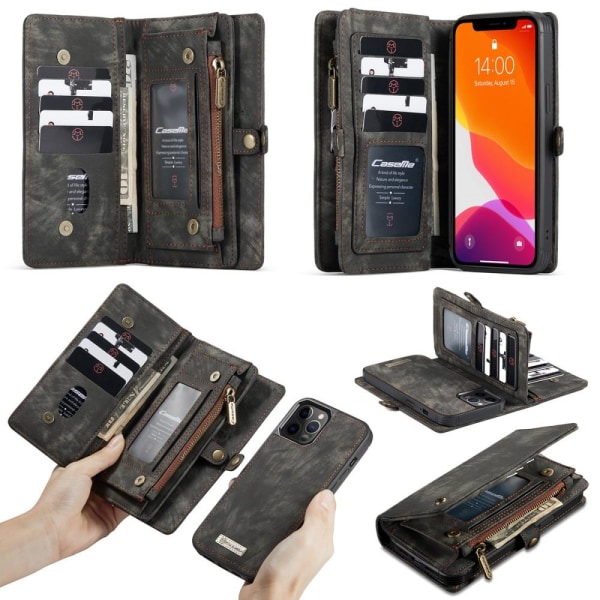 iPhone 12 Pro Max - CASEME 2-i-1 Magnet Skal/Fodral - Svart Black Svart