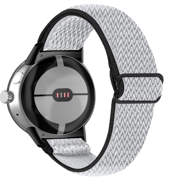 Google Pixel Watch / Watch 2 Justerbart Nylon Armband Svart/Vit