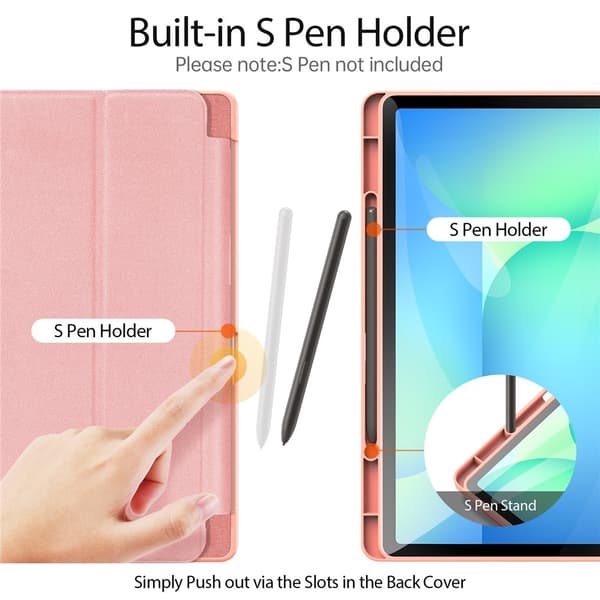 DUX DUCIS Galaxy Tab S10 FE Plus Fodral DOMO Tri-Fold Rosa