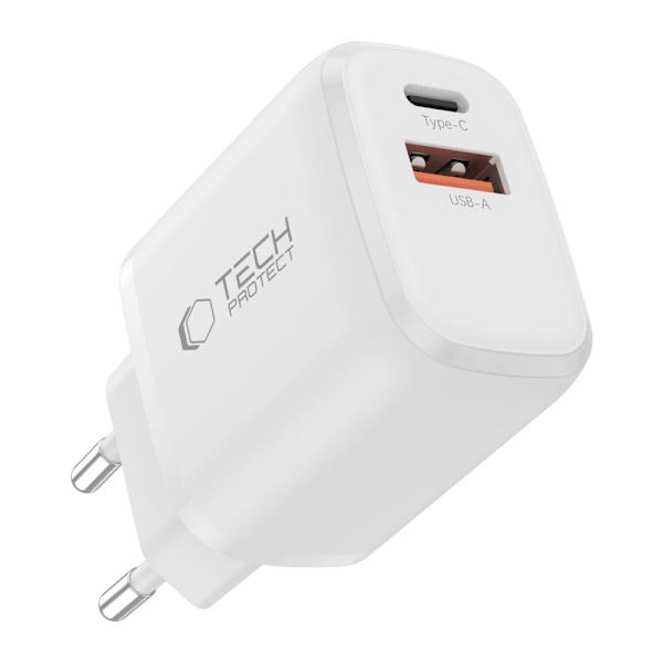 Tech-Protect 20W Väggladdare PD Inkl. Lightning - USB-C Kabel Vit