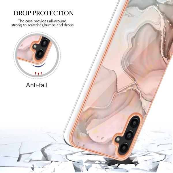 Samsung Galaxy A54 5G Skal Marmor TPU Rosa