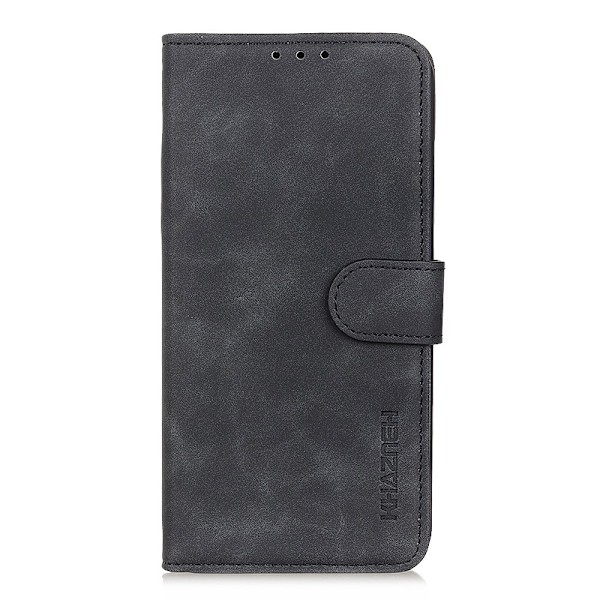 OnePlus 9 Pro - KHAZNEH Retro Läder Fodral - Svart Black Svart