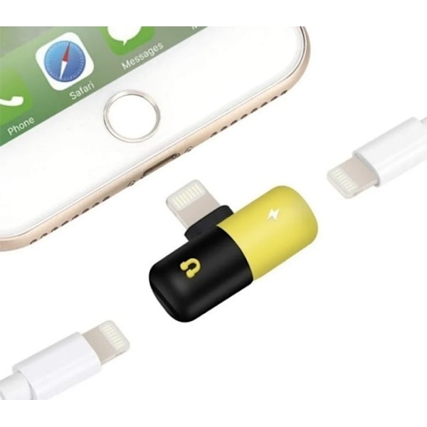 Lightning Splitter x2 Lightning Port - Svart/Gul