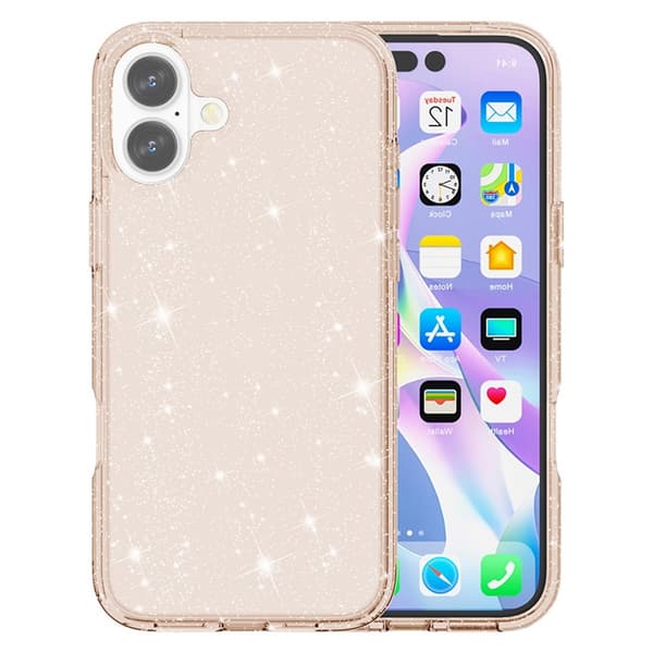 iPhone 17 Skal Hybrid Glitter Guld