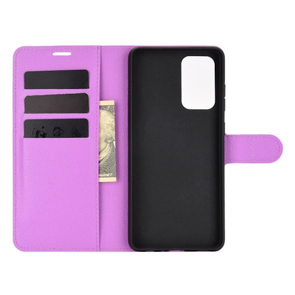 Samsung Galaxy A72 - Litchi Läder Fodral - Lila Purple Lila