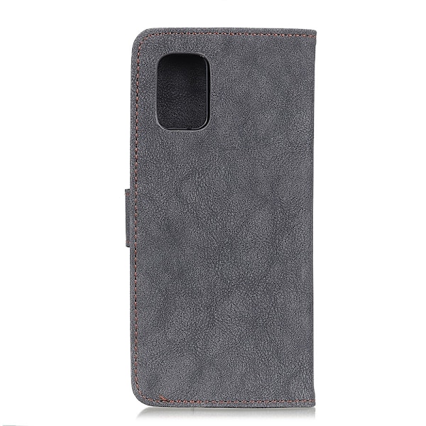 Samsung Galaxy A02s - KHAZNEH Retro Split Läder Fodral - Svart Black Svart