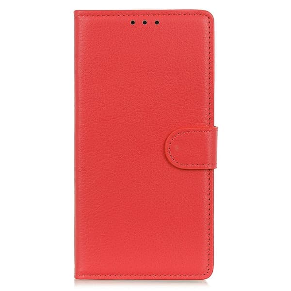 Google Pixel 10a Fodral Litchi Läder Röd
