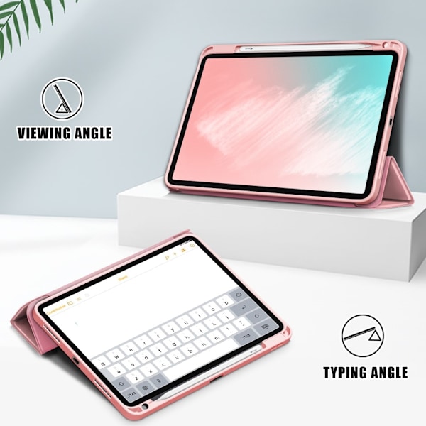 iPad Air 2025-2020 Fodral Tri-Fold Ljus Rosa LightPink Ljus Rosa