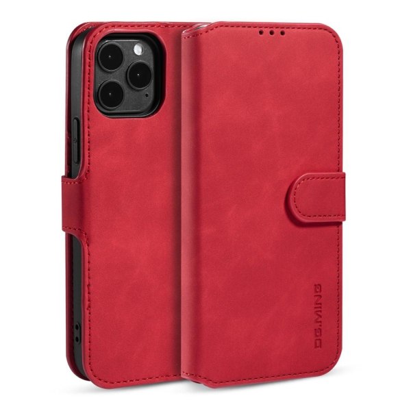 DG.MING iPhone 12 Pro Max Fodral Retro Läder Röd Röd