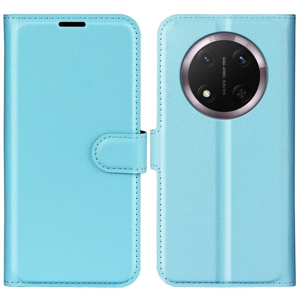 Honor Magic7 Lite Fodral Litchi Läder Blå