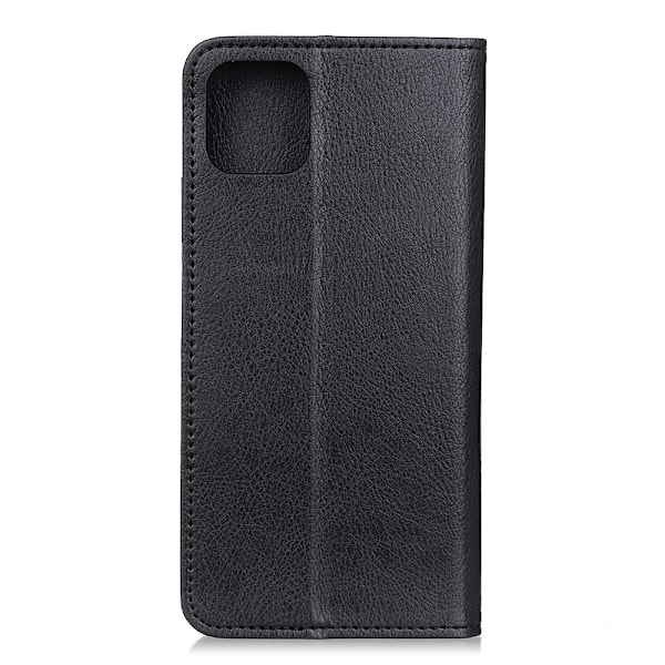 iPhone 12 Pro Max - Split Läder Flip Fodral - Svart Black Svart