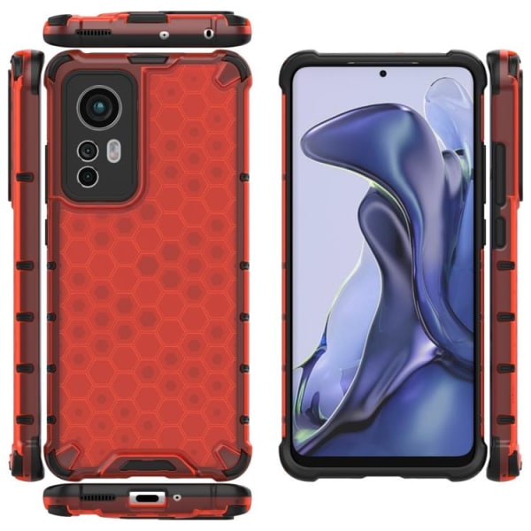 Xiaomi 12 Skal Shockproof Honeycomb Röd