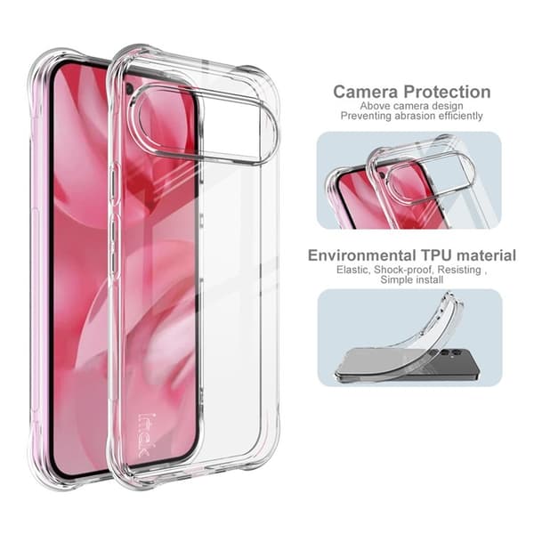 IMAK Google Pixel 10 / 10 Pro Skal TPU Shockproof Transparent