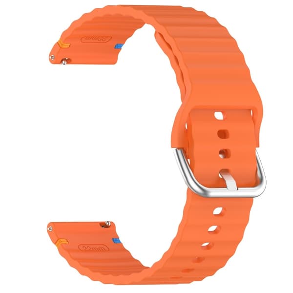 Klockarmband 22 mm Silikon Wave Design Orange