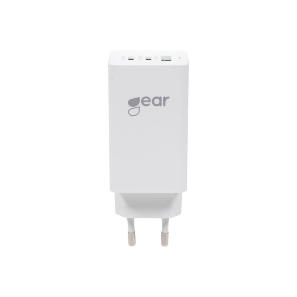 GEAR Väggladdare GaN PD 65W 2xUSB-C - 1xUSB-A Vit