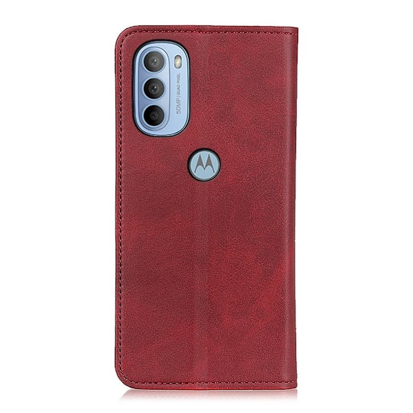 Motorola Moto G31 / G41 Fodral Flip Split Läder Röd